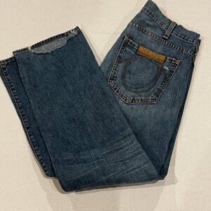 Vintage Y2K True Religion Jeans sz 36 Button‎ Fly Distressed Grunge (READ)